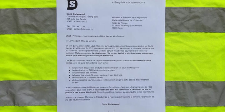 Courrier : principales revendications des Gilets Jaunes à La Réunion